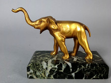 Ancien Eléphanteau bronze doré sur marbre fin 19e siècle C468