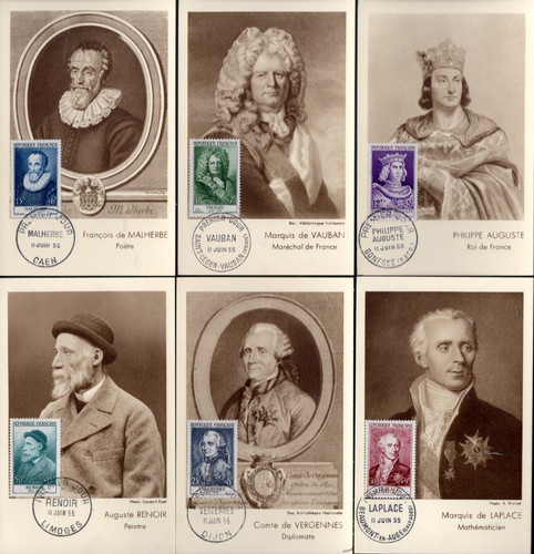 1027 fdc 6 e cartes - fdc,