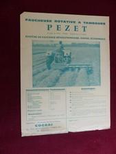 prospectus catalogue agricole : faucheuse rotative a tambours PEZET