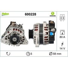 1x Alternateur VALEO 600228 convient pour HYUNDAI