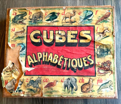 Ancien jeu cubes - en, bois