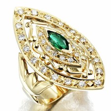 Bague diamant émeraude 18