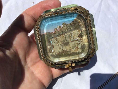 Boîte bijoux laiton verre - boÎte, a