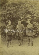 CHASSEURS vers 1880 fusils carabines tirage 17 x 12 cm albuminé d'époque