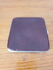 Porte cartes vintage en cuir et tissu intérieur 9 cm