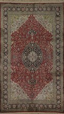 Tapis Ronde En Soie Rouge