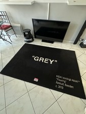 Rug tapis Ikea X Virgil Abloh black Grey 2019 Rare 195x133cm
