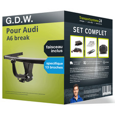 Attelage pour Audi A6 break 97- col de cygne G.D.W. + Faisceau s. 13 broches TOP
