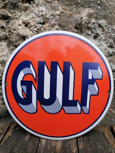 Plaque émaillée gulf enamel - plaque,
