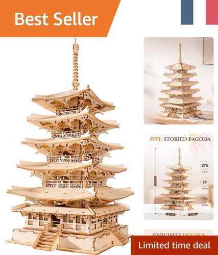 Modèle pagode bois - 3d,