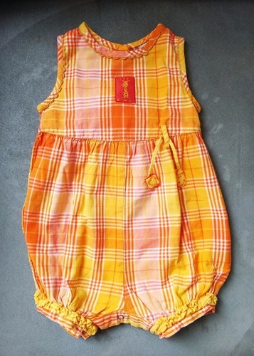Combishort orange carreaux - combishort,