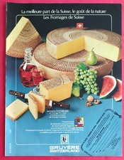 Publicité de presse : Fromage de SUISSE Gruyère Switzerland1982