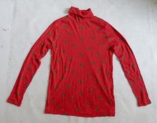 White Stag petit pull à col roulé t-shirt manches longues coton Arbre de Noël M