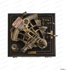 Ancien Sextant Nautique Laiton