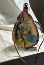 Gourde en cuir espagnole, en peau de chèvre.
