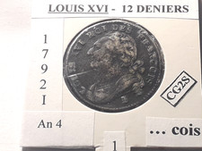 Louis XVI 12 Deniers 1792 I -1 An 4 Francois