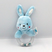 Doudou hochet lapin bleu TEX - 23009