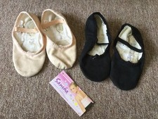 SANSHA: LOT DE 2 PAIRES DE CHAUSSONS DE DANSE TAILLE 8 ANS
