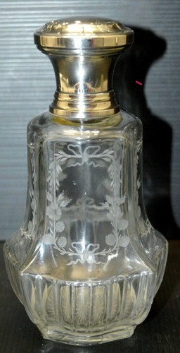 Flacon cristal fleurs - cristal,
