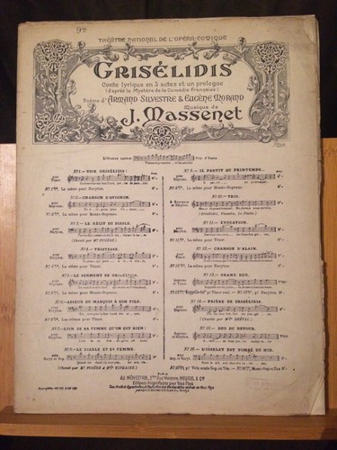 Massenet griselidis partition - massenet,