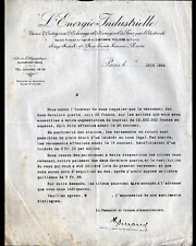 PARIS (IX°) ECLAIRAGE & TRANSPORT de FORCE "ENERGIE INDUSTRIELLE" Lettre en 1924