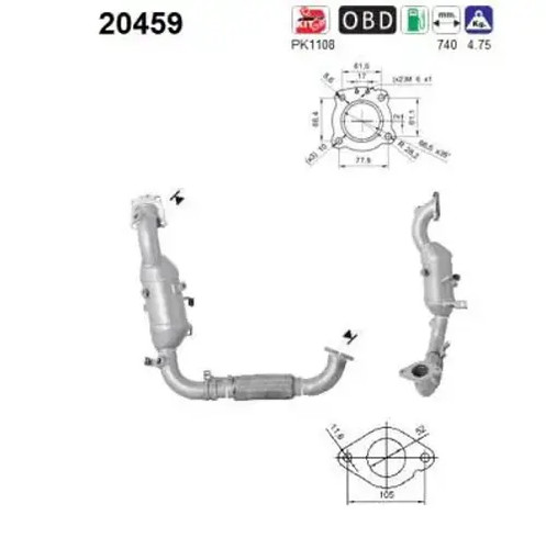 Catalyseur euro5 euro6 20459 - catalyseur, euro5/euro6