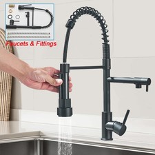 Mitigeur de cuisine noir orientable à 360° Mitigeur 2 jets Mitigeur d'évier