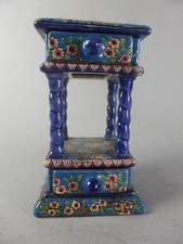 EMAUX KERALOUVE PETITE BOITE 2 TIROIRS CERAMIQUE DECOR FLEURS COLIBRI OISEAU 470