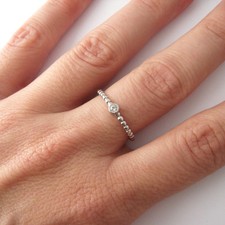 Bague fine anneau - , perlé