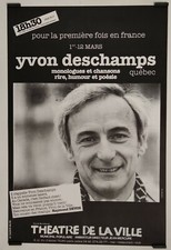 Birgit Yvon Deschamps Québec 1982 Affiche Originale Spectacle Théâtre Humour
