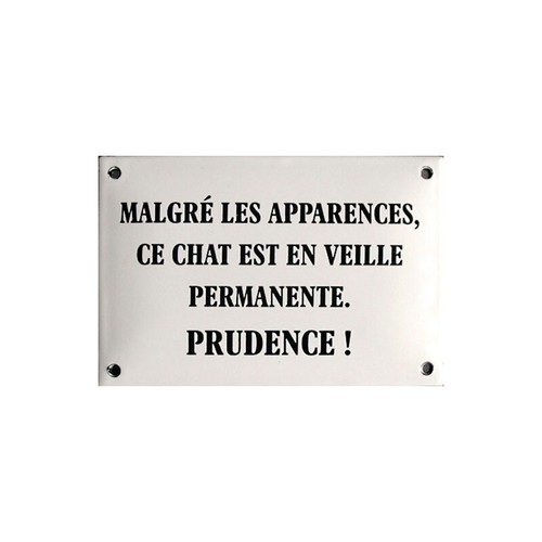 Plaque humoristique émaillée