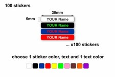 100 x autocollant sticker personalise nom prenom enfant ecole velo