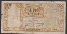 (FR1) Billet ALGERIE et TUNISIE 1000 Francs 6-7-1956 N° F.1845 173, lartdesgents