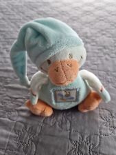 Doudou Nattou Canard Bleu Orange Blanc Musical Abeille Attache