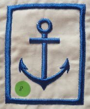 Insigne 1940 tissu ANCRE MARINE NATIONALE UNIFORME CHEMISETTE COLONIALE 100x80mm