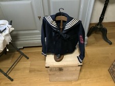 Linge Ancien Veste Couronne Brodée Veste Enfant Marin Epoque 1850/1900 Napoleon