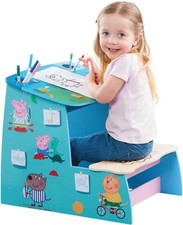Peppa Pig FSC Certifié en Bois Jeu Bureau, Craie Board Et Rangement Compartiment