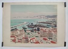 Marquet Albert Le port du Havre Circa 1950 Lithographie Normandie Tourisme