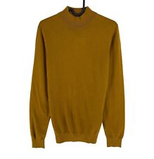 Devred Hommes Jaune Foncé 100% Laine Haut Pull Col TAILLE S