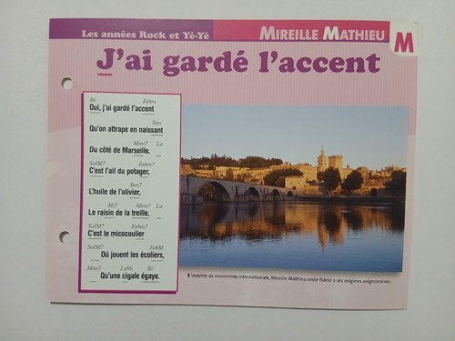Carte fiche mireille mathieu - fiche,
