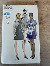 7859 PATRON VOGUE VINTAGE SERIE SPECIALE FRENCH PATTERN 1970CHASUBLE BLOUSE38/42