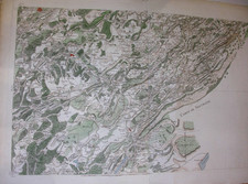 Cassini. Carte de Pontarlier Ornans Besançon Grançon Lac de Neuchatel XVIIIè S.