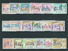 BERMUDA 1962-65 QEII BÂTIMENTS Ensemble Complet (Scott 175-191) VF MLH
