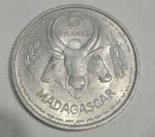 MADAGASCAR 5 FRANCS ALU 1953