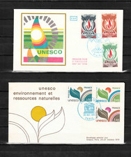UNESCO PARIS Lot de 2 Enveloppes 1er jour 1975/1976