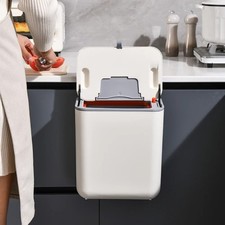 Poubelle murale de cuisine avec autocollant poinçonné et couvercle coulissant