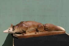 figurine animal renard en faience marquée Lemanceau.**