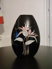 vase à fleurs en céramique japonaise noire