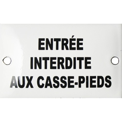 Plaque émaillée humoristique