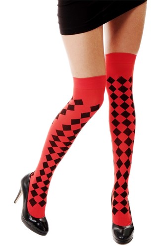 Carnaval bas cuissardes rouge - carnaval,